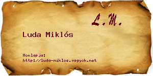 Luda Miklós névjegykártya